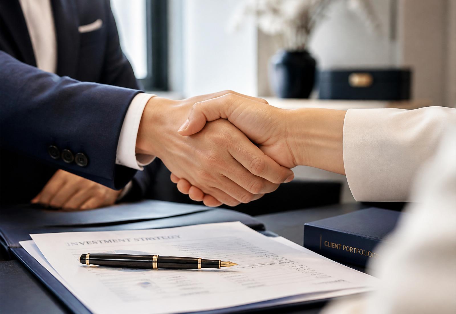 Handshake during a financial consultation